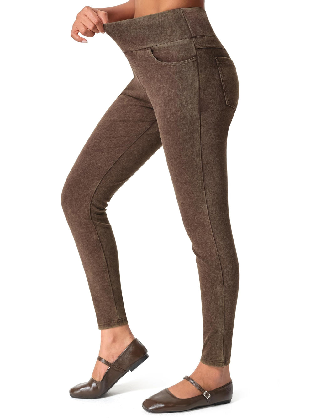 THE GYM PEOPLE Women's High Waisted Jeggings Pants Stretchy Jean Leggings
