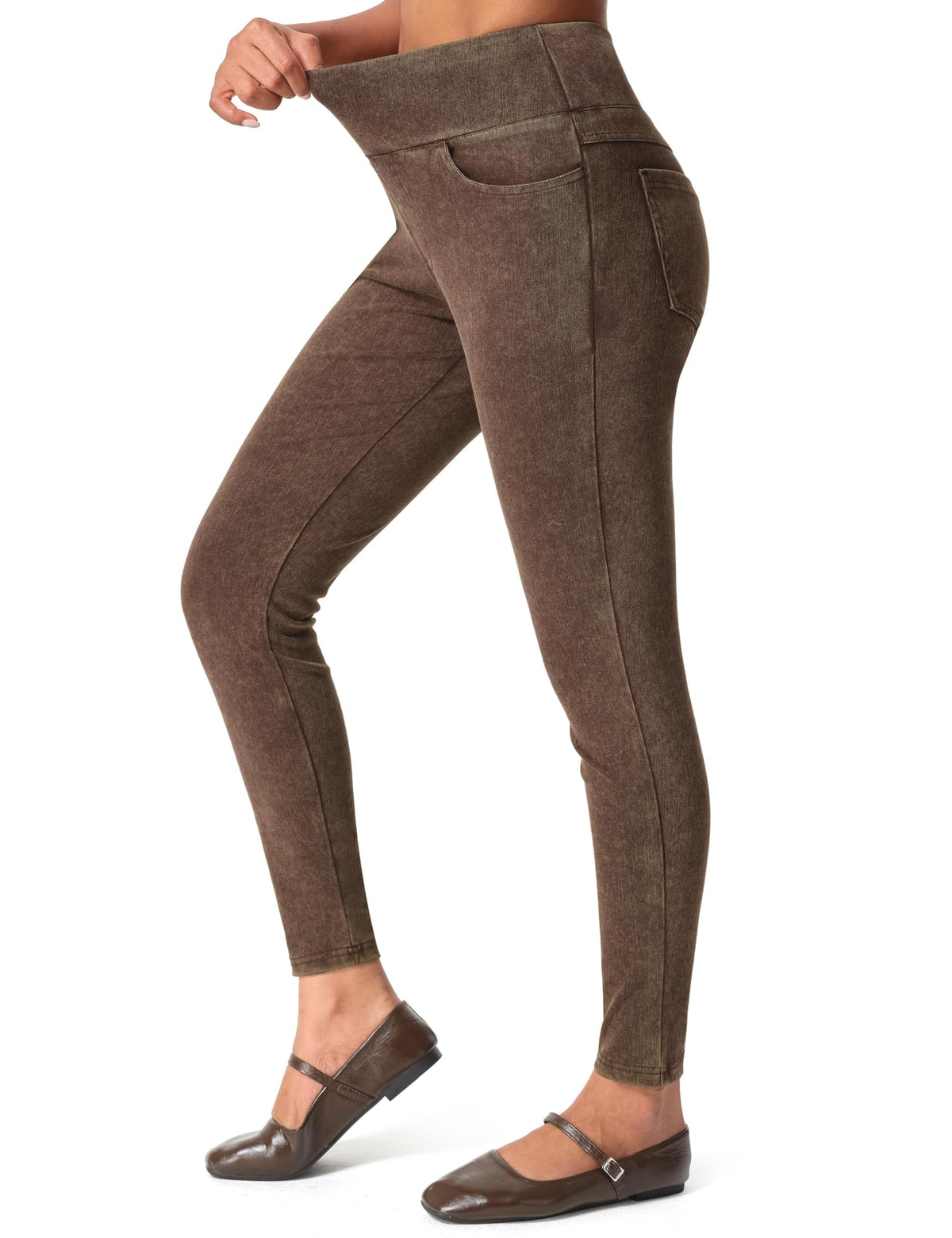 THE GYM PEOPLE Women's High Waisted Jeggings Pants Stretchy Jean Leggings