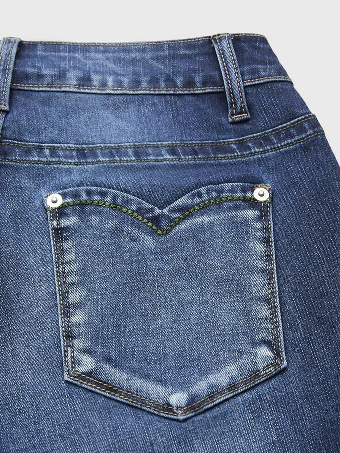 Flamingals Mid Waist Women's Skinny Jeans Butt Lifting Slim Fit Casual Wash Stretchy Skinny Leg Denim Pants with Pocket