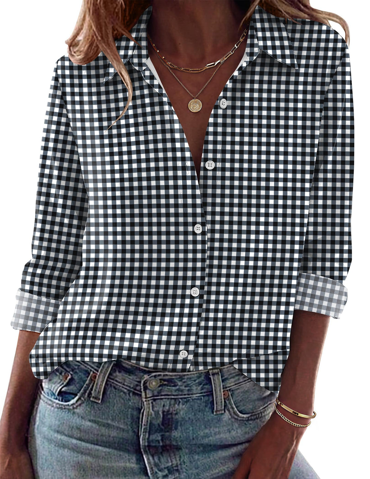 Zeagoo Blouses for Women Dressy Casual Long Sleeve Button Down Shirts Tops