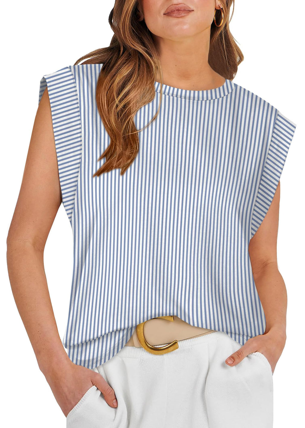 WIHOLL Cap Sleeve Tops for Women Summer Top Basic Tee Shirts Business Casual Tank Loose Fit 2026 Fashion