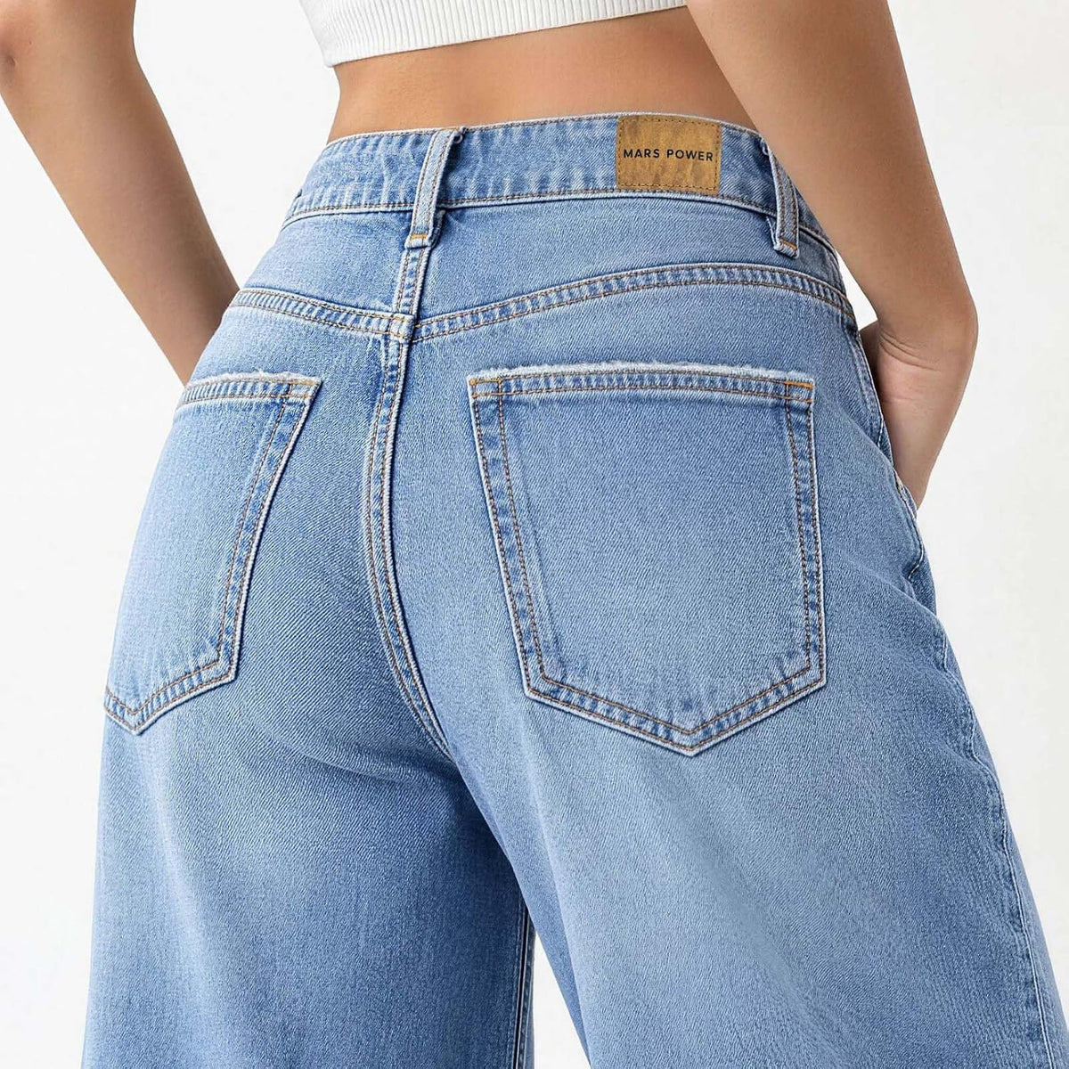 Women's Wide Leg Jeans High Waisted Baggy Straight Denim Pants