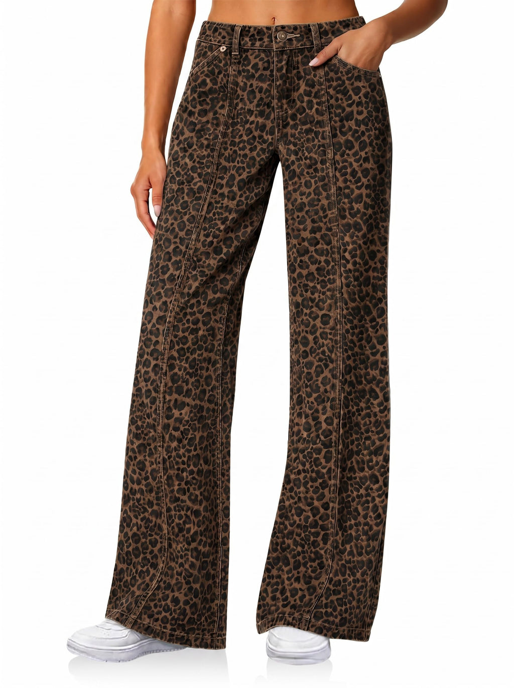 Cicy Bell Womens Wide Leg Jeans High Waisted Stretchy Baggy Denim Pants