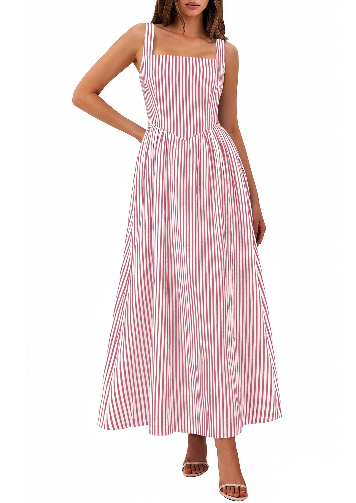 PRETTYGARDEN Women's Maxi Dress Summer Striped Sundress