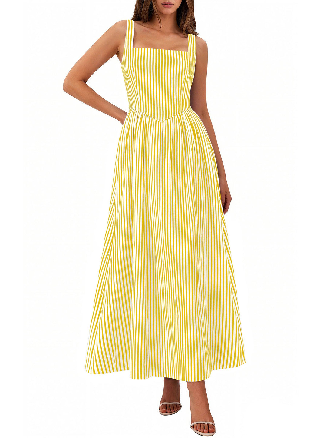 PRETTYGARDEN Women's Maxi Dress Summer Striped Sundress