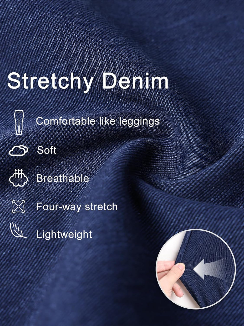 DLOODA Women's Stretchy Wide Leg Jeans High Waisted Denim Pants