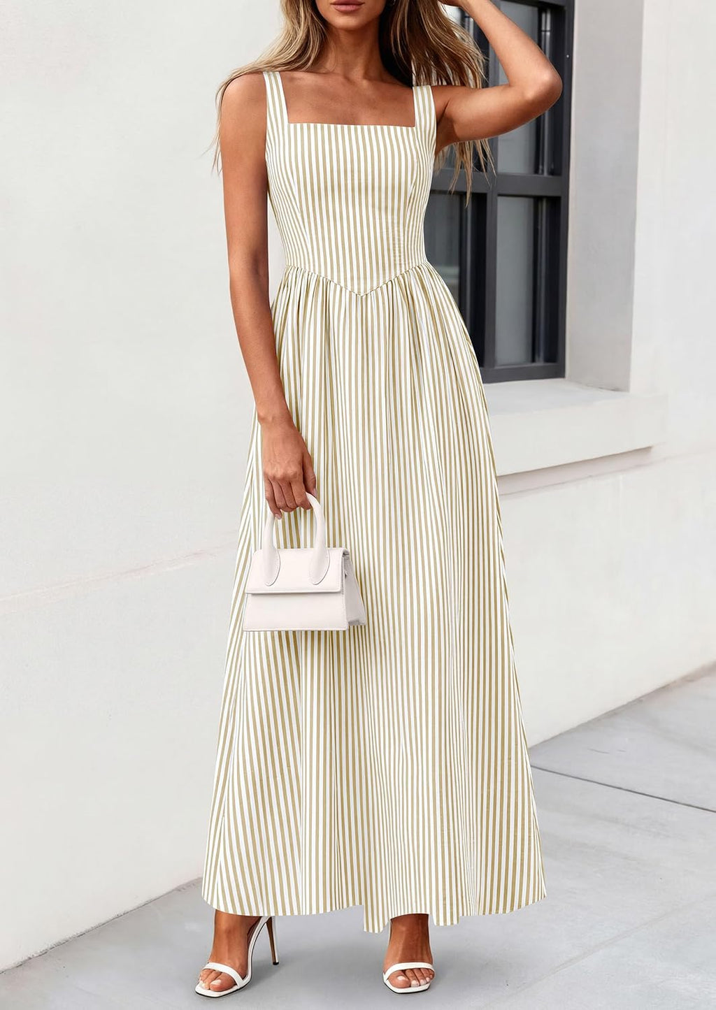 PRETTYGARDEN Women's Maxi Dress Summer Striped Sundress