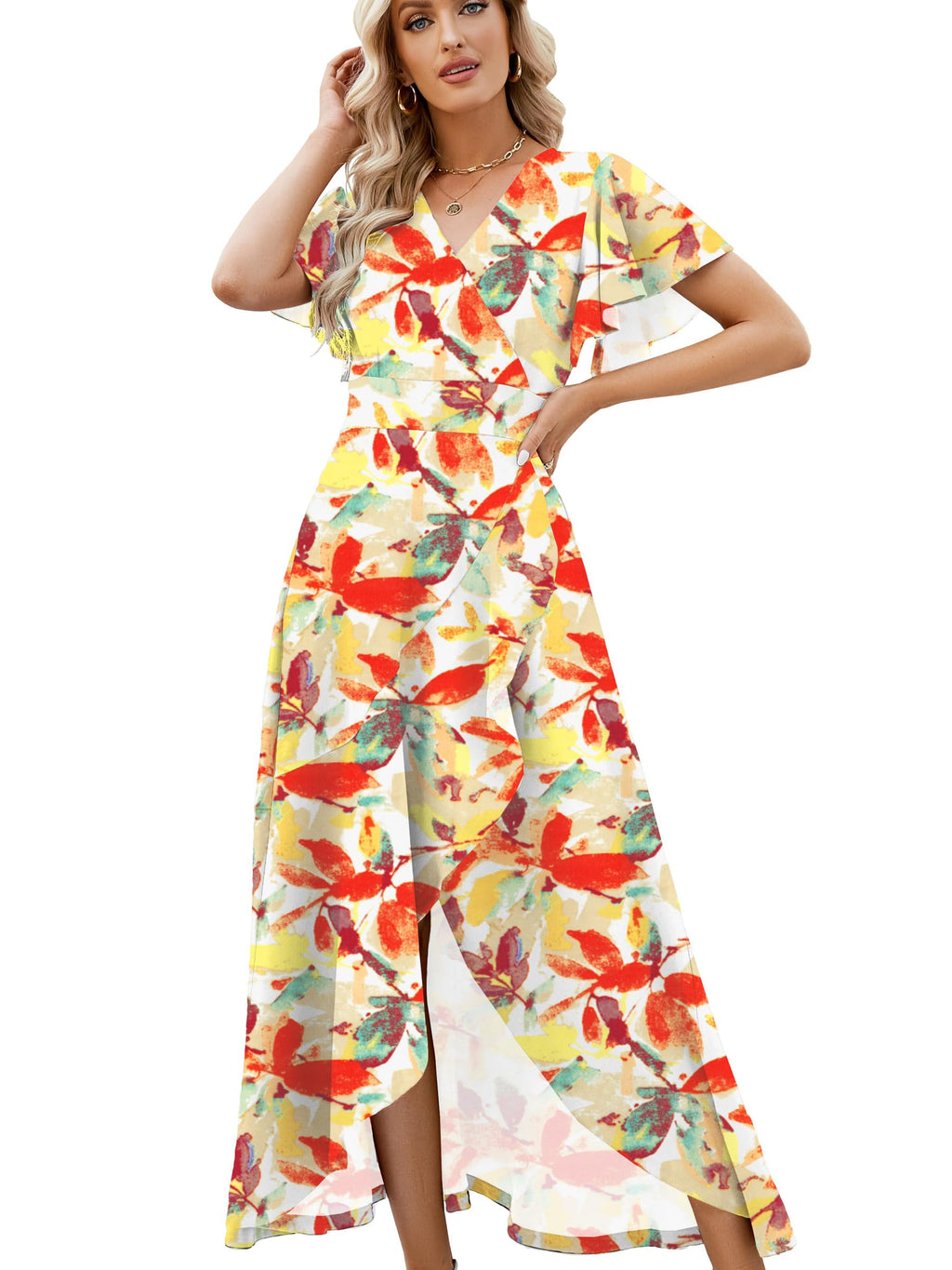 ZZV Formal Dresses for Women Gowns Evening V Neck Wedding Guest Dresses