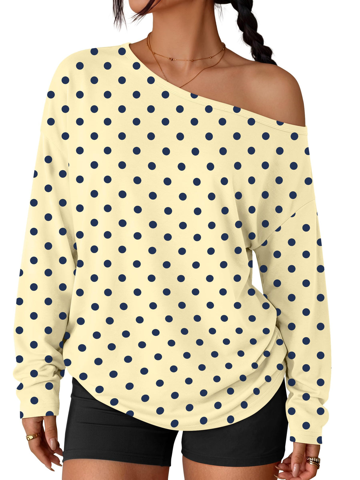 Trendy Queen Womens Off The Shoulder Oversized Tops
