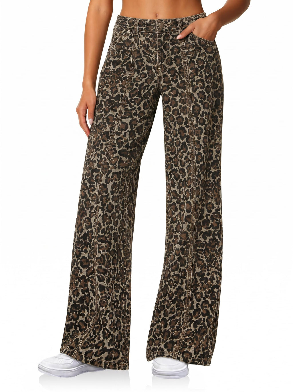 Cicy Bell Womens Wide Leg Jeans High Waisted Stretchy Baggy Denim Pants