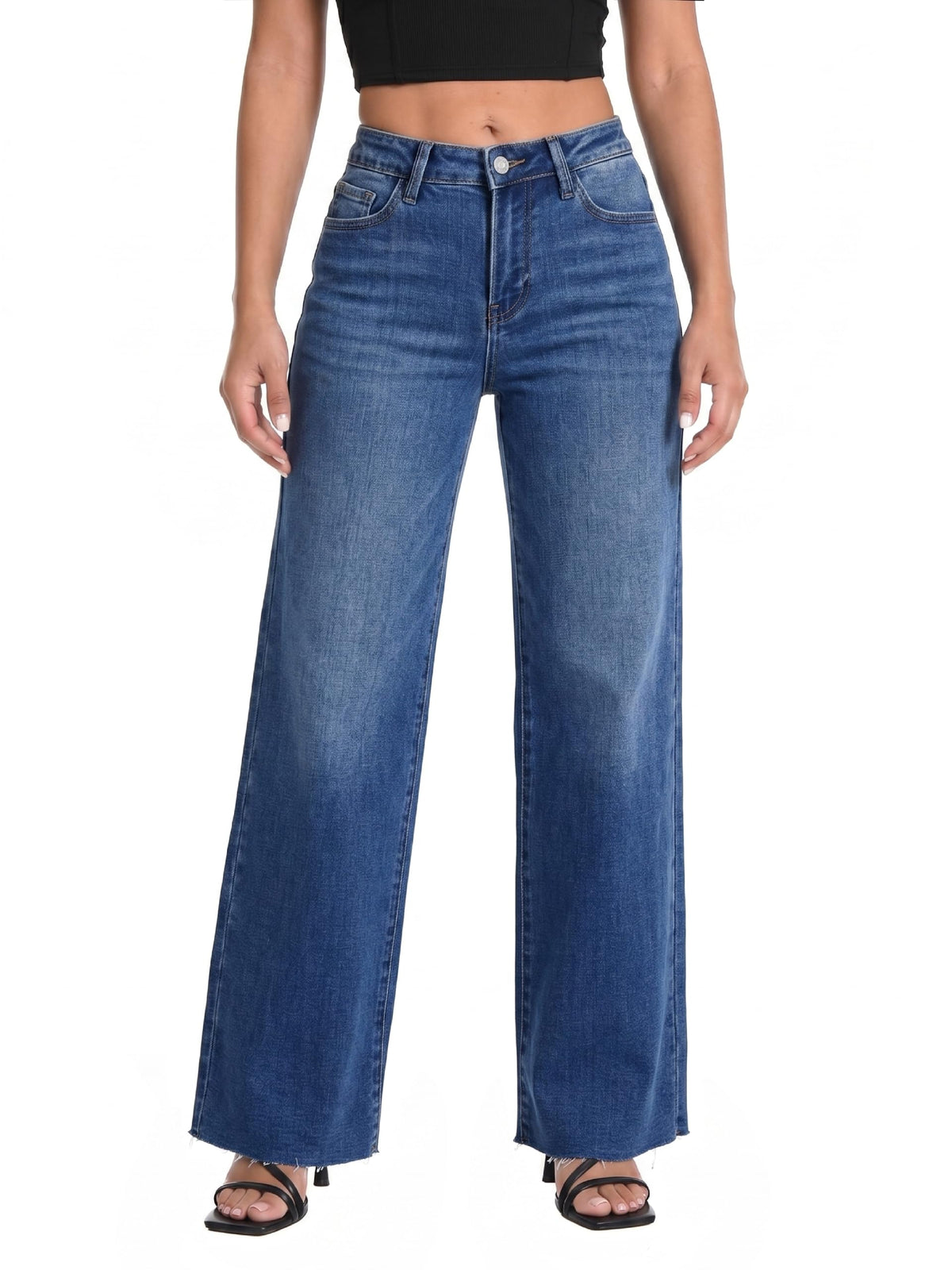 ONESO Wide Leg Jeans for Women High Waisted Stretchy Baggy Denim Pants