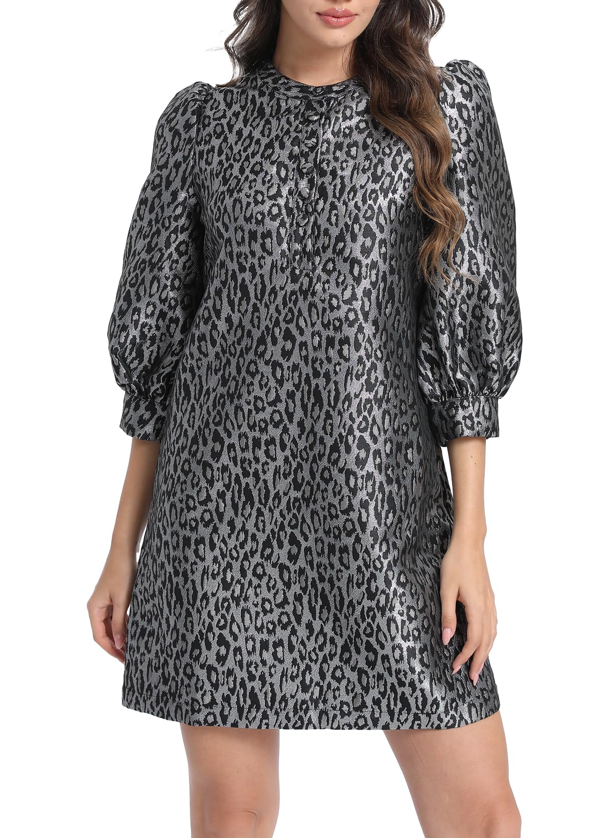 Ladyful Women's Floral Jacquard Dress Cocktail Mini Shift Dresses