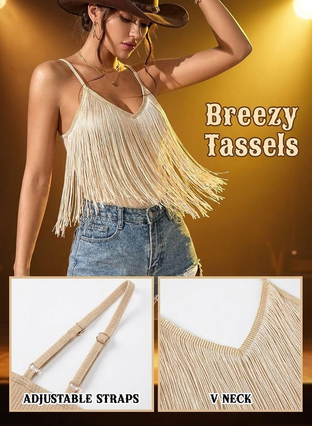 Womens Western Cowgirl Fringe Tops - Country Concert Outfits Rodeo Shirt