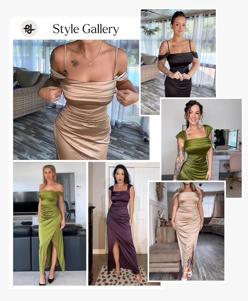 Popilush Wedding Guest Dresses for Women Off Shoulder Shapewear Maxi