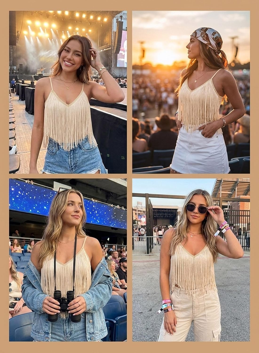 Womens Western Cowgirl Fringe Tops - Country Concert Outfits Rodeo Shirt