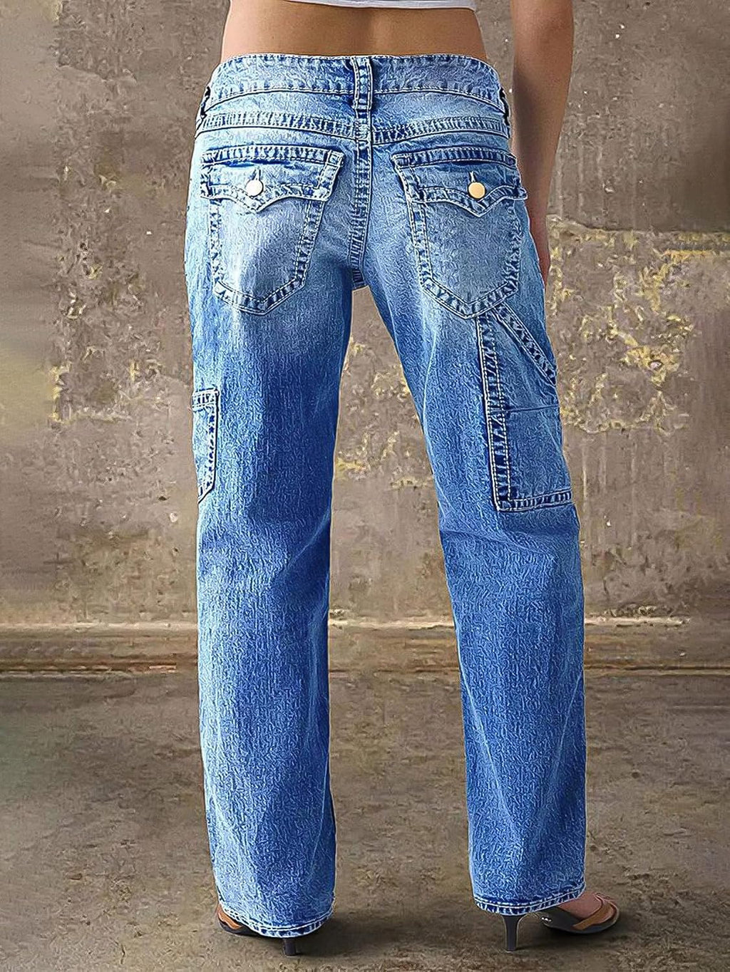Flamingals Mid Rise Straight Leg Jeans for Women