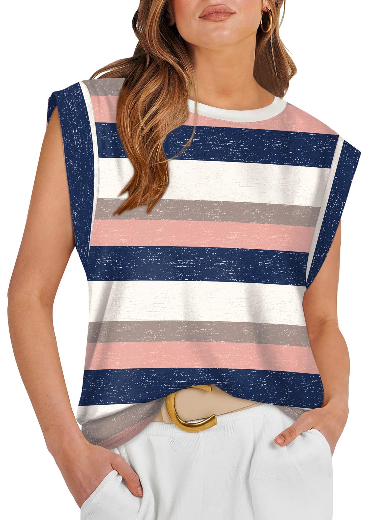 WIHOLL Cap Sleeve Tops for Women Summer Top Basic Tee Shirts Business Casual Tank Loose Fit 2026 Fashion