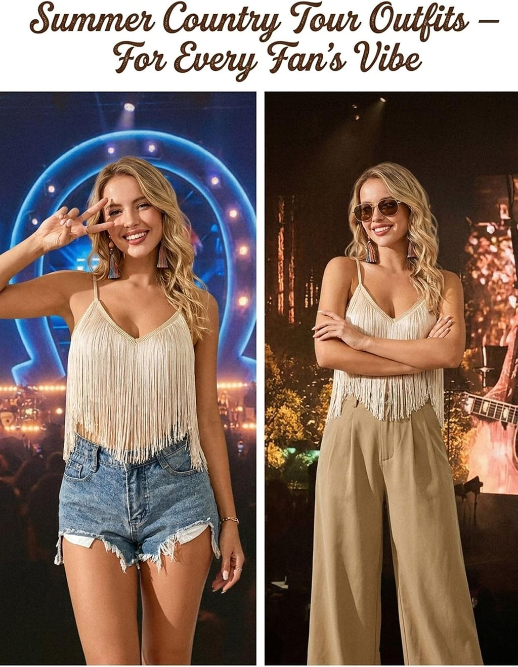 Womens Western Cowgirl Fringe Tops - Country Concert Outfits Rodeo Shirt