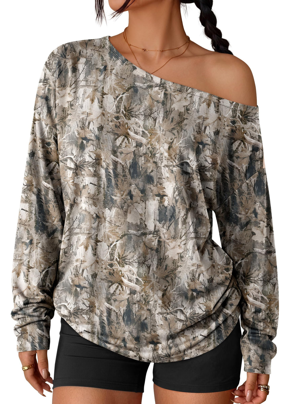 Trendy Queen Womens Off The Shoulder Oversized Tops