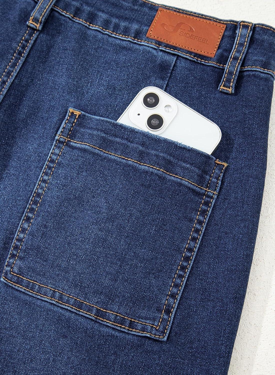 Sidefeel Wide Leg Jeans for Women High Waisted Stretchy Ankle Denim Pants