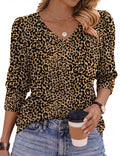 Zeagoo Womens 3/4 Sleeve V Neck T Shirts Dressy Casual Tops