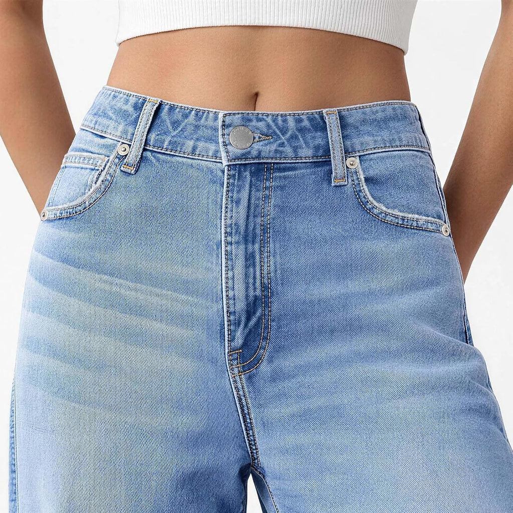 Women's Wide Leg Jeans High Waisted Baggy Straight Denim Pants