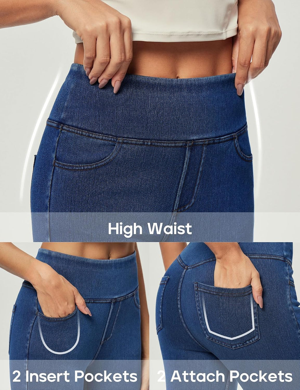 Heathyoga Stretchy Jeans for Women Pull On High Waist Jeggings Jean Legging