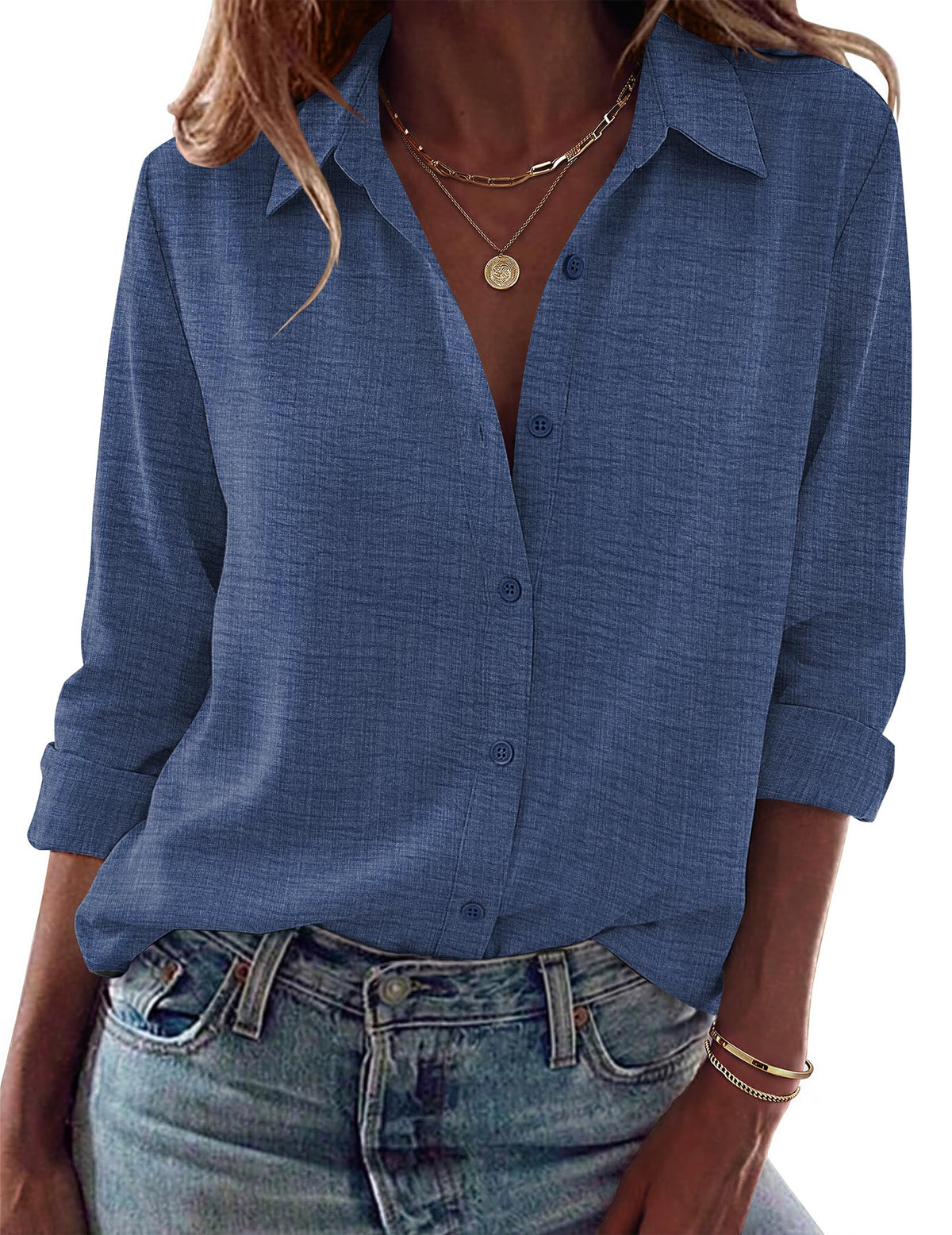 Zeagoo Blouses for Women Dressy Casual Long Sleeve Button Down Shirts Tops